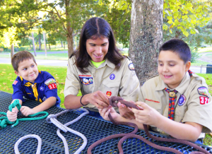 Scouts Tying Knots