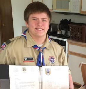 Eagle Scout Tim K. was honored with the Eagle Scout rank after completing a project to honor his community's first casualty of the Vietnam War. (Photo credit: Ginger Brashinger, Daily Southtown)